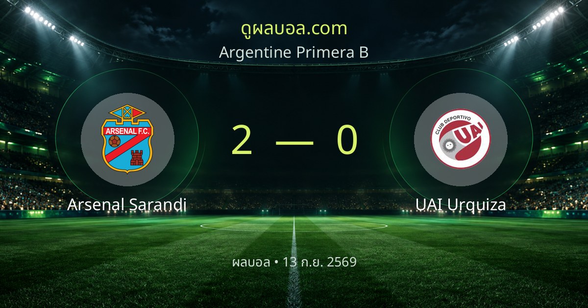 Arsenal Sarandi 2-0 UAI Urquiza | ສະຫຼຸບຜົນບານ