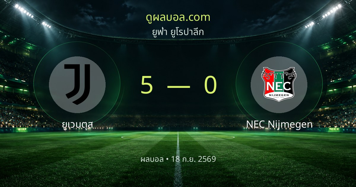 Juventus 5-0 NEC Nijmegen | ສະຫຼຸບຜົນບານ